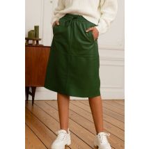 OAKWOOD - Jupe mi-longue en cuir vert