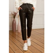 OAKWOOD - Pantalon en cuir marron
