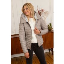 OAKWOOD - Doudoune courte en cuir gris clair