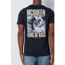 HERO SEVEN - T-shirt Steve McQueen King of Race bleu