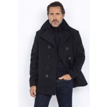 SCHOTT - Caban homme en laine bleu marine