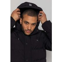 - Longue doudoune à capuche noire