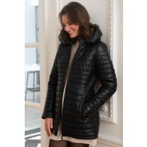 OAKWOOD - Longue doudoune en cuir noir