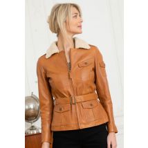 WARSON MOTORS - Veste aviatrice en cuir de mouton cognac