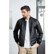 SCHOTT - Bomber en cuir noir