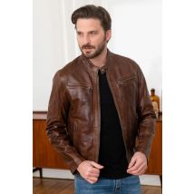 DAYTONA - Blouson en cuir de mouton bison