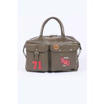 CLASSIC LEGEND MOTORS - Sac de voyage 72H en cuir de mouton Kaki