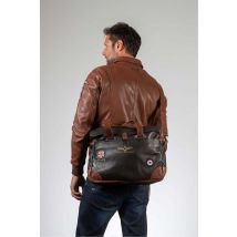 Sacs homme Royal Air Force CROOKS BAG DARK BROWN