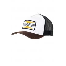 IRON & RESIN - Cappellino da corsa bianco e marrone