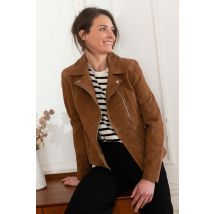 CITYZEN - Perfecto en cuir nubuck femme marron