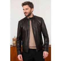 UNIVERS DU LUXE - Blouson en cuir grainé noir