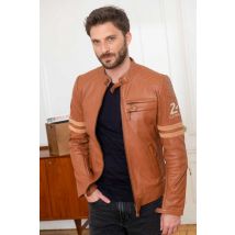CLASSIC LEGEND MOTORS - Blouson en cuir 24h Le Mans cognac