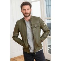 CLASSIC LEGEND MOTORS - Blouson kaki en cuir de mouton