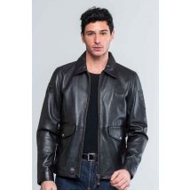 CLASSIC LEGEND MOTORS - Blouson en cuir col chemise noir