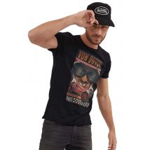 VON DUTCH - T-shirt nera da uomo con stampa di fumetti