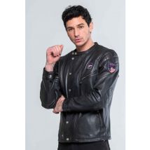 CLASSIC LEGEND MOTORS - Blouson en cuir col motard noir homme