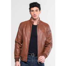 CLASSIC LEGEND MOTORS - Blouson en cuir col motard tortoise homme