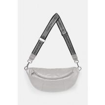 OAKWOOD - Bolso bandolera de piel plata metalizada