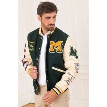 AMERICAN COLLEGE - Giacca varsity americana verde e beige