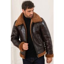 CITYZEN - Bombardier en cuir marron foncé homme