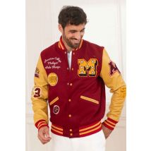 AMERICAN COLLEGE - Giacca teddy americana rossa e gialla