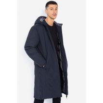 SCHOTT - Parka textile longue bleu marine pour homme