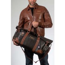 CLASSIC LEGEND MOTORS - Sac de voyage en cuir format 72h marron foncé