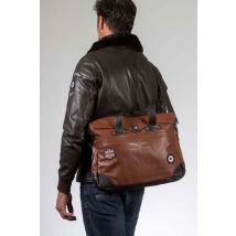 CLASSIC LEGEND MOTORS - Sac bandoulière en cuir marron tortoise style aviateur