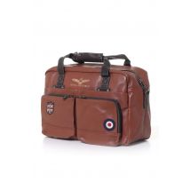 CLASSIC LEGEND MOTORS - Borsa da viaggio in pelle marrone tartaruga