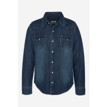 SCHOTT - Chemise en coton denim bleu