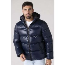 SCHOTT - Doudoune en nylon bleu marine homme