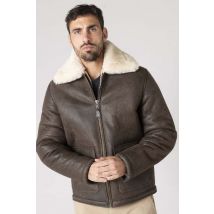 SCHOTT - Bombardier aviateur en cuir marron pour homme