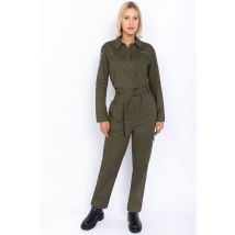 SCHOTT - Mono militar de algodón caqui para mujer