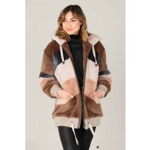 CITYZEN - Veste oversize en fourrure merinos multicolore femme