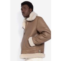SCHOTT - Bombardier en cuir de mouton beige