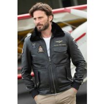 CLASSIC LEGEND MOTORS - Blouson aviateur en cuir noir pour homme