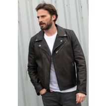 DAYTONA - Perfecto en cuir épais noir pour homme