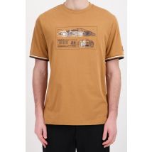 3GM - T-shirt color cammello con fantasia racing