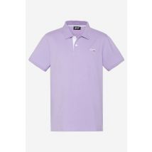 SCHOTT - Polo de algodón violeta pastel y blanco