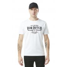 VON DUTCH - Camiseta blanca con logo negro.