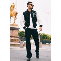 REDSKINS - Teddy varsity bimateriale bianco e nero