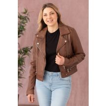 OAKWOOD - Perfecto en cuir lavé pour femme