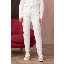 OAKWOOD - Jogpant en cuir blanc décontracté effet métallisé