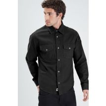 DAYTONA - Camicia nera in cotone con tasche sul petto
