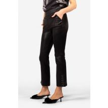 IBANA - Pantaloni svasati in pelle nera da donna