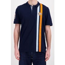 3GM - Polo in cotone blu navy stile racing