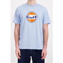 3GM - T-shirt azzurra in cotone con logo Gulf