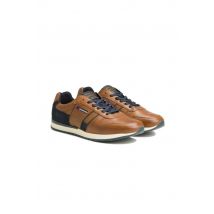 - Baskets en cuir cognac marine