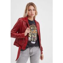 ROSE GARDEN - Giacca in pelle stile biker rosso peperoncino
