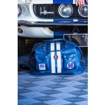 CLASSIC LEGEND MOTORS - Bolsa de viaje grande de piel estilo racing azul royal